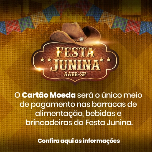 Cartão moeda - Festa Junina AABB São Paulo