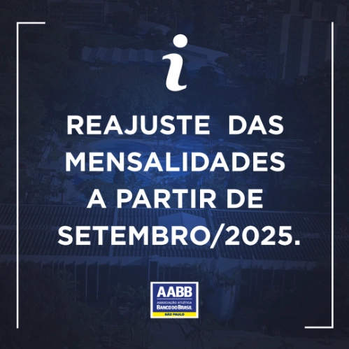 Reajuste das mensalidades em setembro/2025
