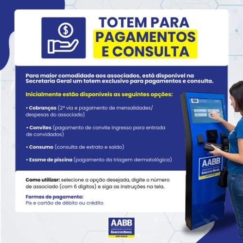Totem exclusivo para pagamento e consulta