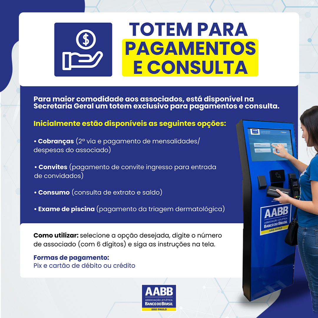 Totem exclusivo para pagamento e consulta